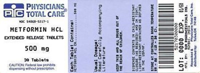 Metformin 500mg (500mg Package Label)